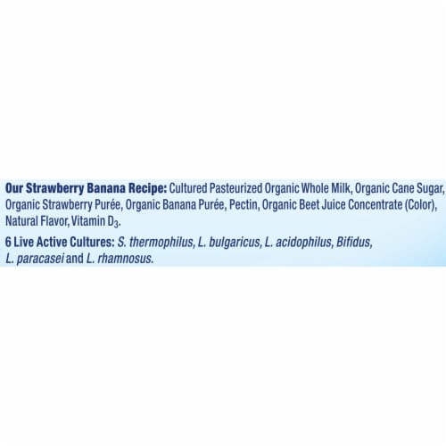 Stonyfield® Organic Kids Strawberry Banana Whole Milk Yogurt Cups Perspective: top
