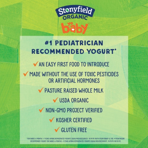 Stonyfield Organic Strawberry Kids Low Fat Yogurt Pouches