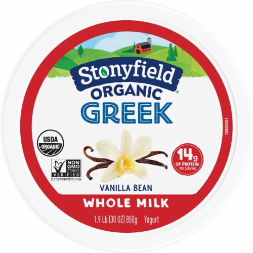 Stonyfield® Organic Vanilla Bean Whole Milk Greek Yogurt Perspective: top