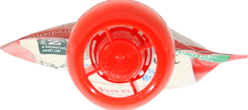 Beech-Nut Fruities On-the-Go Pear Banana & Strawberry Puree Perspective: top