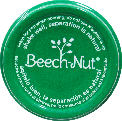 Beech-Nut Stage 2 Just Beets Pear & Pomegranate Baby Food Jar Perspective: top