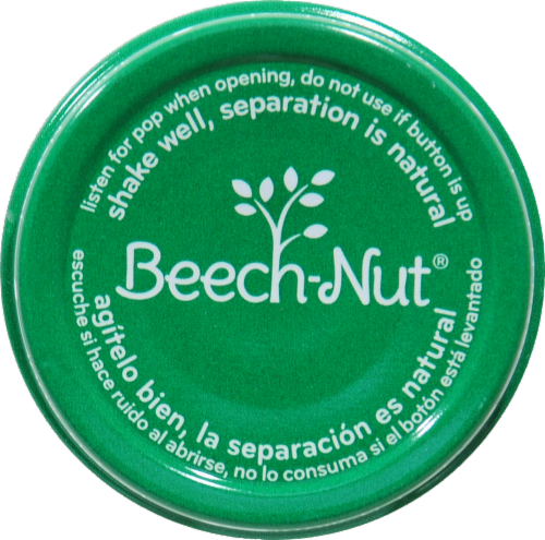 Beech-Nut Stage 2 Apple & Pumpkin Baby Food Jar Perspective: top