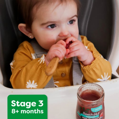 Beech-Nut® Organics Stage 3 Apple Blueberry & Oats Organic Baby Food Jar Perspective: top