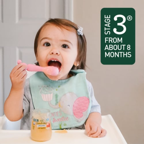Beech-Nut® Naturals Stage 3 Immune Support Pear Kale & Orange Baby Food Jar Perspective: top