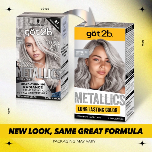 got2b® Metallics Permanent Hair Color - Metallic Silver Perspective: top