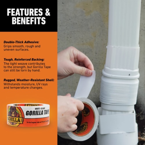 Gorilla® Permanent Duct Tape - White Perspective: top