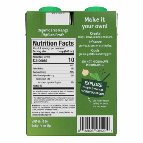 Pacific Foods® Organic Free Range Chicken Broth Perspective: top