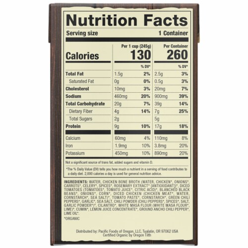 Pacific Foods™ Organic Southwest Style Chicken Tortilla Soup Perspective: top