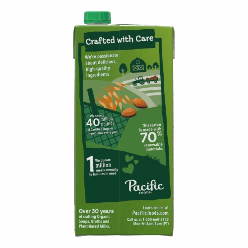 Pacific Foods™ Organic Unsweetened Vanilla Almond Plant-Based Beverage Perspective: top