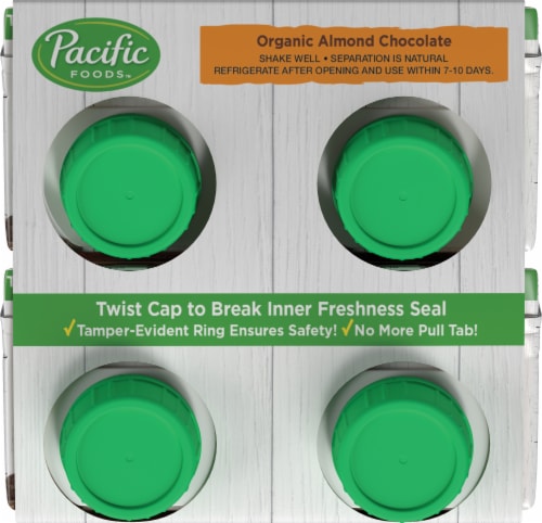 Pacific Organic Chocolate Almond Non Dairy Beverage Perspective: top