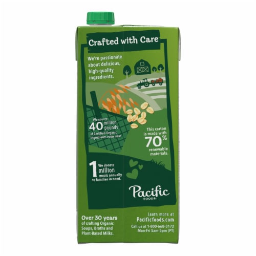 Pacific Foods® Original Organic Oat Milk Carton Perspective: top