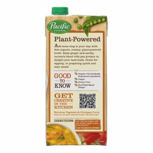 Pacific Foods® Organic Zesty Ginger & Turmeric Creamy Plant-Based Broth Perspective: top
