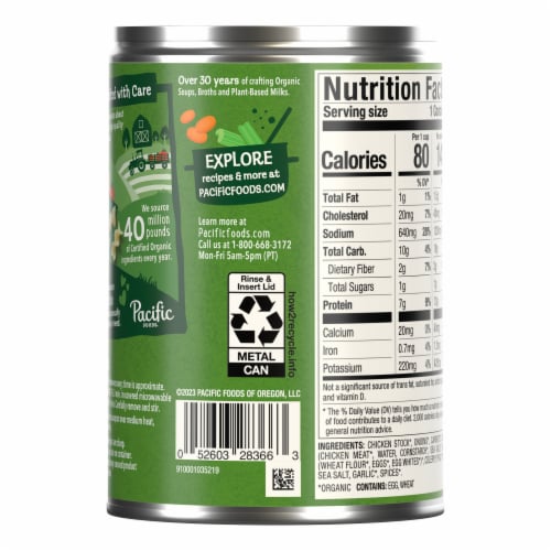 Pacific Foods® Organic Chicken Noodle Soup Perspective: top
