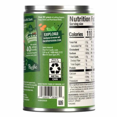Pacific Foods Organic Wild Rice Chicken Soup Perspective: top