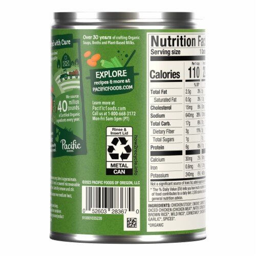 Pacific Foods Organic Wild Rice Chicken Soup Perspective: top