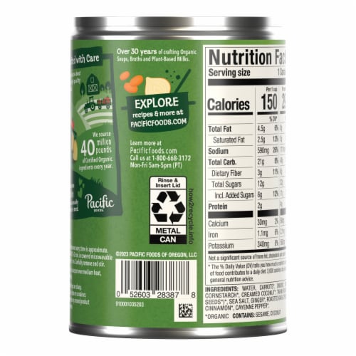 Pacific Foods Organic Carrot Ginger Bisque Condensed Soup Perspective: top