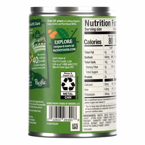 Pacific Foods Organic Hearty Vegetable Soup Vegan Soup Perspective: top