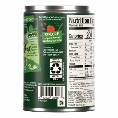Pacific Foods® Organic Plant-Based Harvest Black Bean Chili Perspective: top