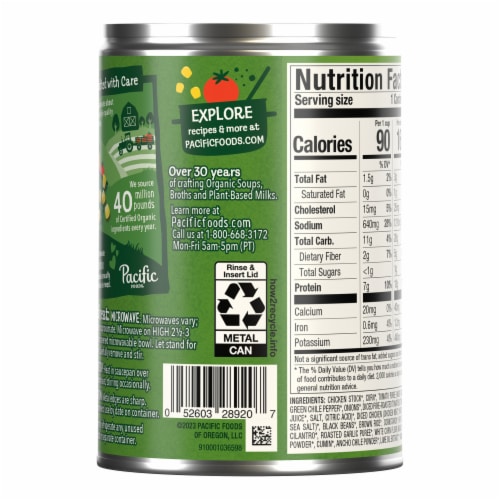 Pacific Foods Organic Chicken Tortilla Soup Perspective: top