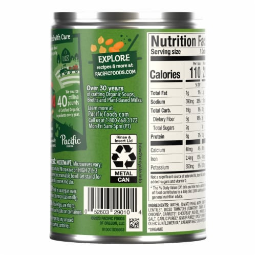 Pacific Foods Organic Spicy Harissa Lentil Soup Plant Based Perspective: top