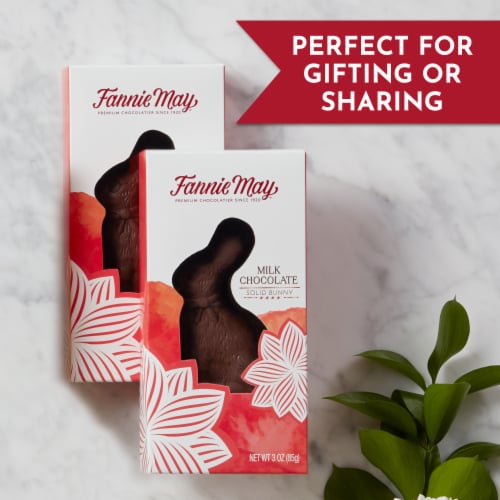 Fannie May Solid Milk Chocolate Bunny Easter Basket Stuffer Perspective: top