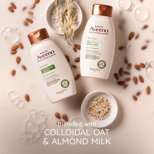 Aveeno Oat Milk Blend Daily Moisture Shampoo Ultra-Hydrating for Dry Damaged Hair Perspective: top