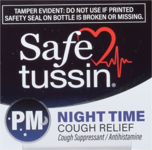 Safetussin® PM Night Time Cough Relief Syrup Perspective: top