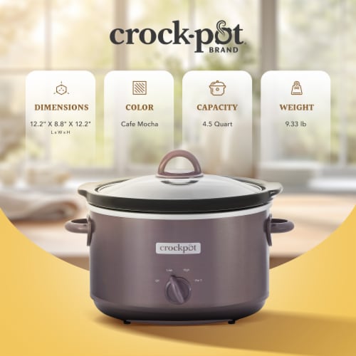 Crock-Pot Manual Design Series 4.5 Quart 3 Setting Slow Cooker, Cafe Mocha Perspective: top