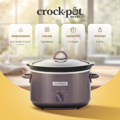 Crock-Pot Manual Design Series 4.5 Quart 3 Setting Slow Cooker, Cafe Mocha Perspective: top