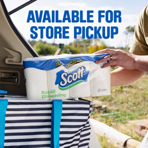 Scott Rapid Dissolving Toilet Paper Double Rolls 1 Ply Perspective: top
