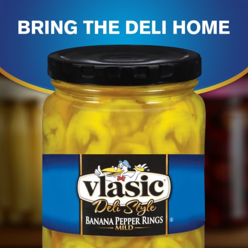 Vlasic Deli Style Mild Banana Pepper Rings Perspective: top