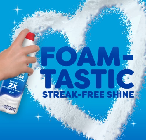 Windex Fast Shine Foam Glass Cleaner No-Drip Aerosol Cleaning Spray Perspective: top