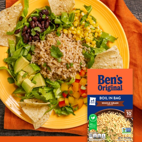 Ben's Original™ Whole Grain Brown Rice Boil in Bag Rice Perspective: top