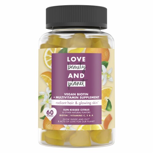 Love Beauty & Planet Multi-Benefit Citrus Crush Vegan Gummy Vitamins Perspective: top