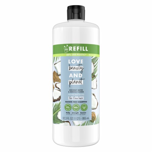 Love Beauty & Planet Sulfate-Free Coconut Water & Mimosa Flower Shampoo Perspective: top