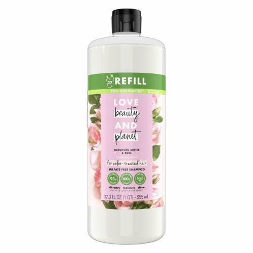 Love Beauty & Planet Sulfate-Free Murumuru Butter & Rose Shampoo Perspective: top