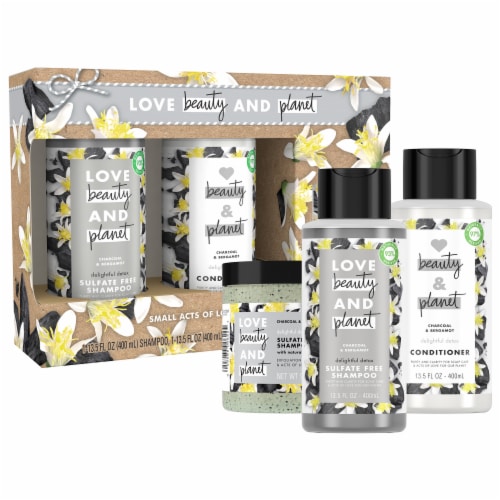 Love Beauty and Planet Charcoal Shampoo & Conditioner Set Perspective: top