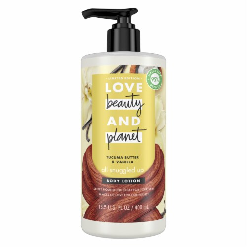 Love Beauty and Planet Vegan Tucuma Butter & Vanilla Body & Hand Lotion for Dry Skin Perspective: top