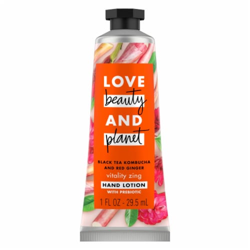 Love Beauty and Planet Black Tea Kombucha and Red Ginger Hand Lotion Perspective: top