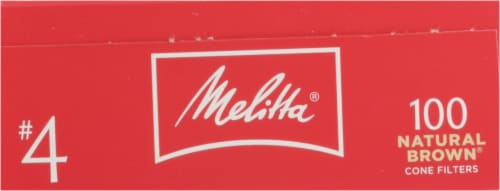 Melitta® #4 Cone Natural Brown Coffee Filters Perspective: top
