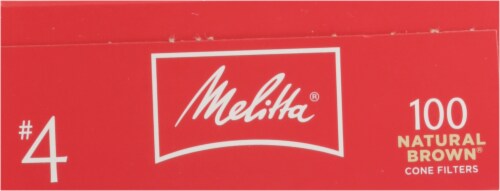 Melitta® #4 Cone Natural Brown Coffee Filters Perspective: top