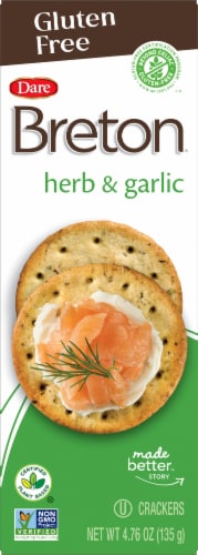 Breton® Gluten Free Herb Garlic Crackers Perspective: top