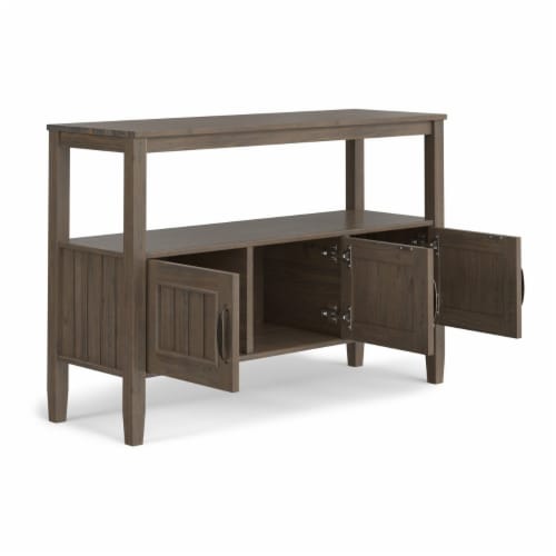 Lev Solid Wood Console Table In Smoky Brown Perspective: top