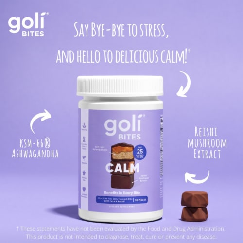 Goli® Nutrition Calm Chocolate Acai Berry Flavored Dietary Supplement Bites Perspective: top