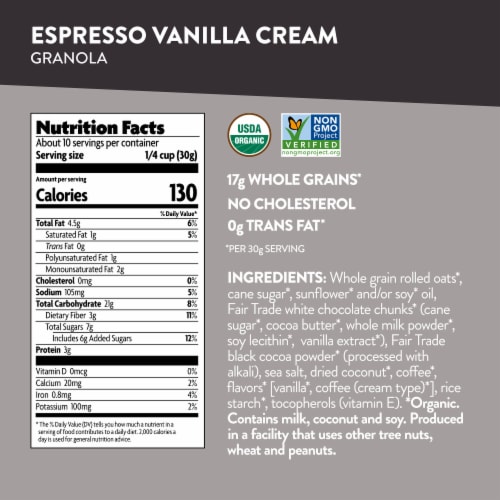 Nature's Path Love Crunch Espresso Vanilla Cream Granola Perspective: top