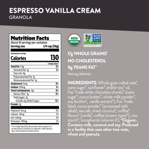 Nature's Path Love Crunch Espresso Vanilla Cream Granola Perspective: top