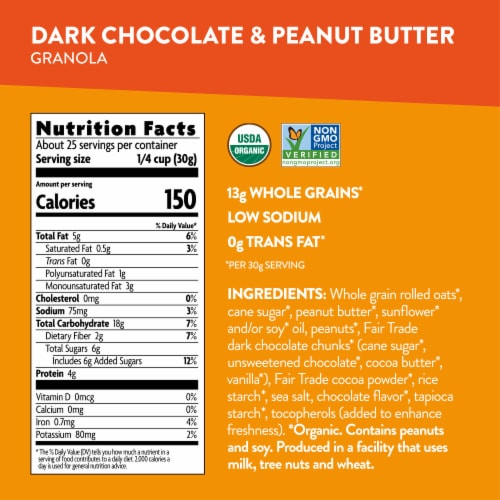 Nature's Path Love Crunch Dark Chocolate & Peanut Butter Granola Perspective: top