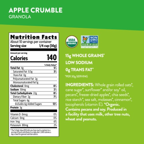 Nature's Path Love Crunch Apple Chia Crumble Granola Perspective: top