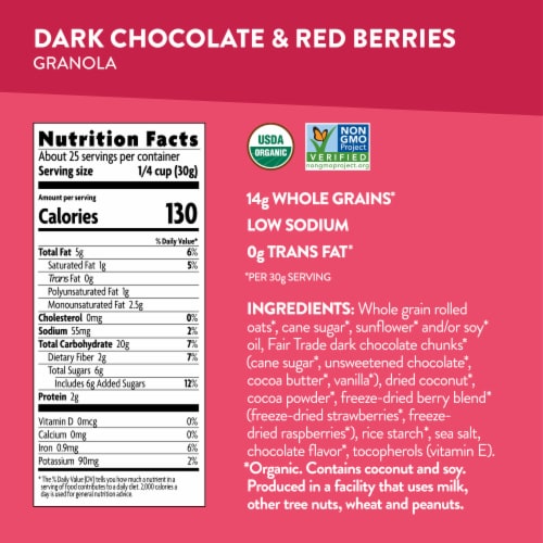 Nature's Path Love Crunch Dark Chocolate & Red Berries Granola Perspective: top