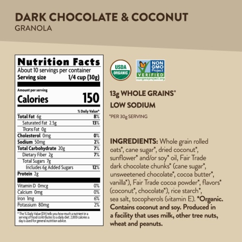 Nature's Path Love Crunch Dark Chocolate & Coconut Granola Perspective: top